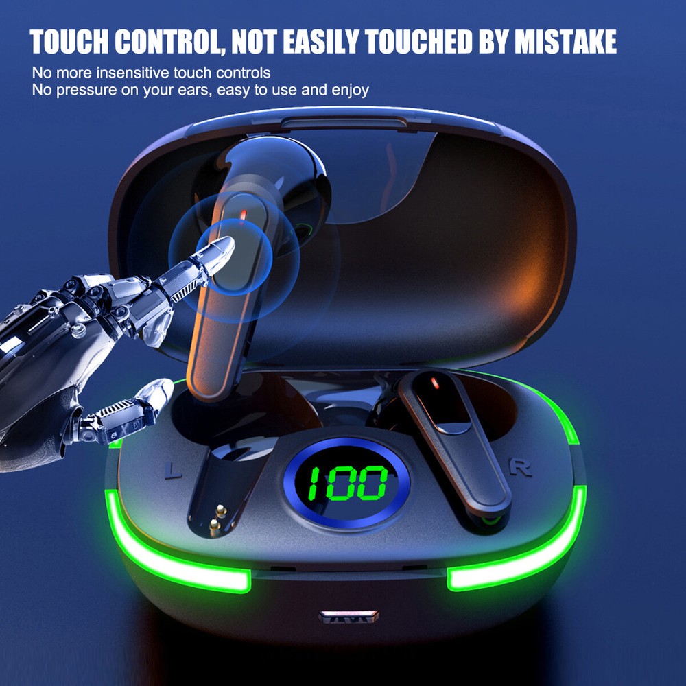TWS Wireless Bluetooth Earbuds Waterproof Bluetooth 5.4 Headset Noise Cancelling
