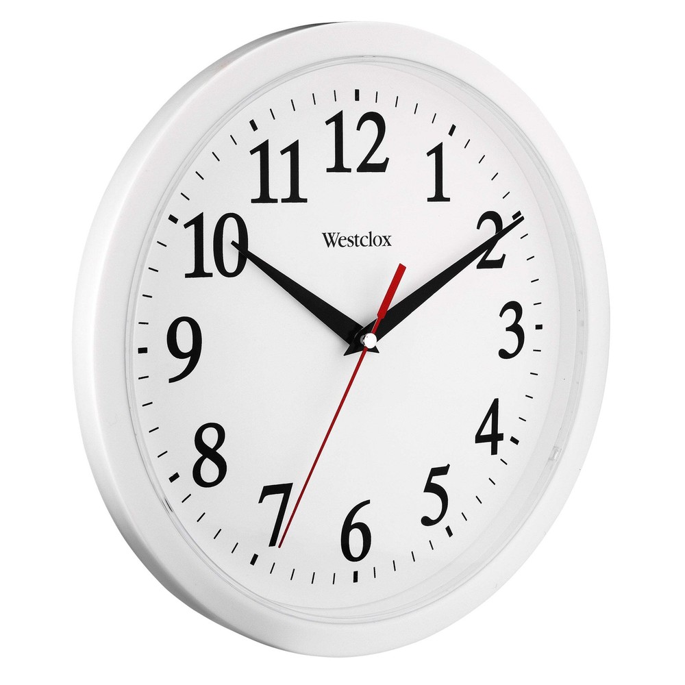 Westclox 9.75" Basic White Wall Clock – Easy-to-Read Dial