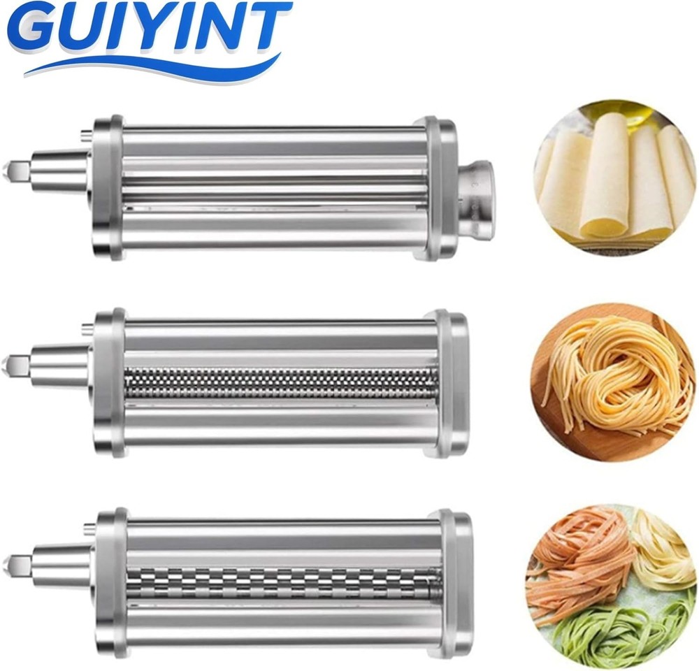 3-Piece Pasta Roller & Cutter Set, Pasta Maker Attachments Set Replacement fo...