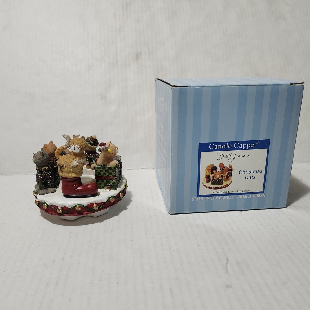 Christmas Cats By Deb Strain Candle Capper With Box