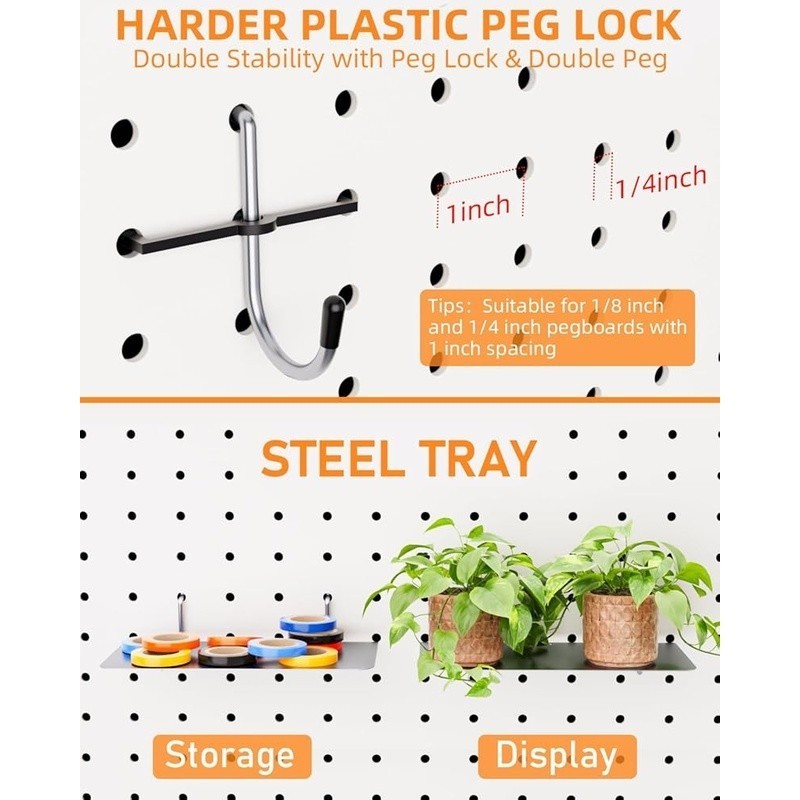 Pegboard Hooks Set 238pcs Accessories Tool Organizer Storage Garage Workshop New