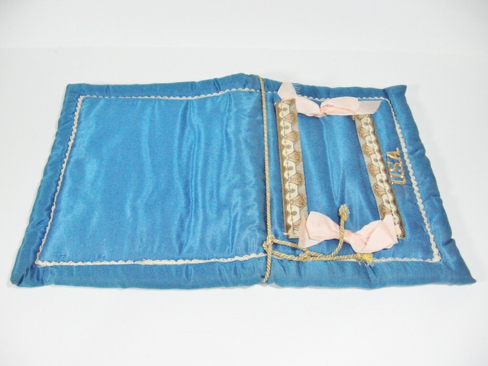 WWI Blue Silk "Forget Me Not" Eagle US Flag; Authentic and Original (12M)