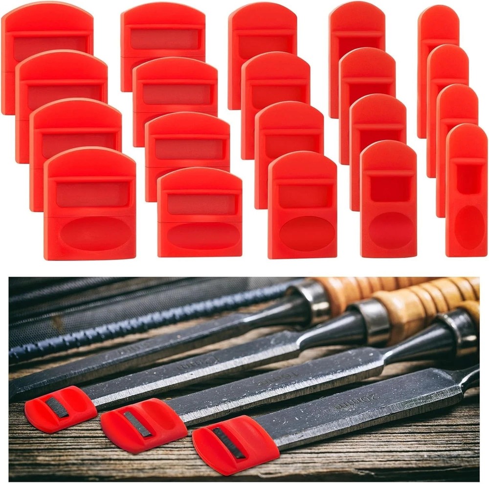 20 Pcs Soft Silicone Chisel Edge Guard Set, Silicone Chisel Tip Tool Protectors