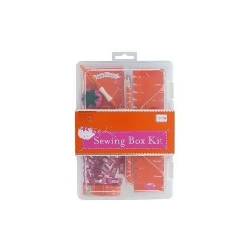 Sewing Box Kit, Orange and Pink