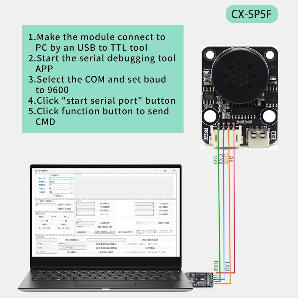 MP3 Voice Playback Module Voice Player Module Intelligent Voice Broadcast A9J2