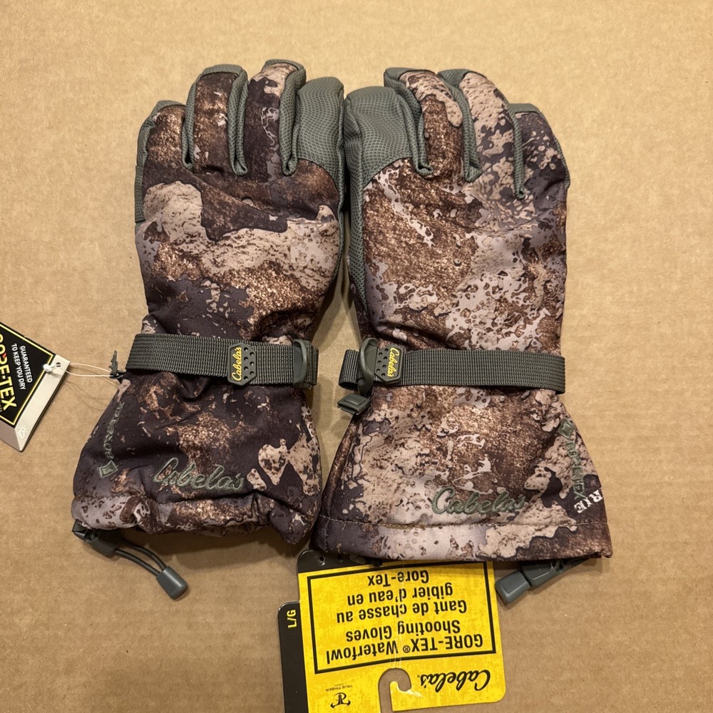 Cabelas GORE-TEX Shooting Gloves Prairie Camo Size Large (New With Tags)