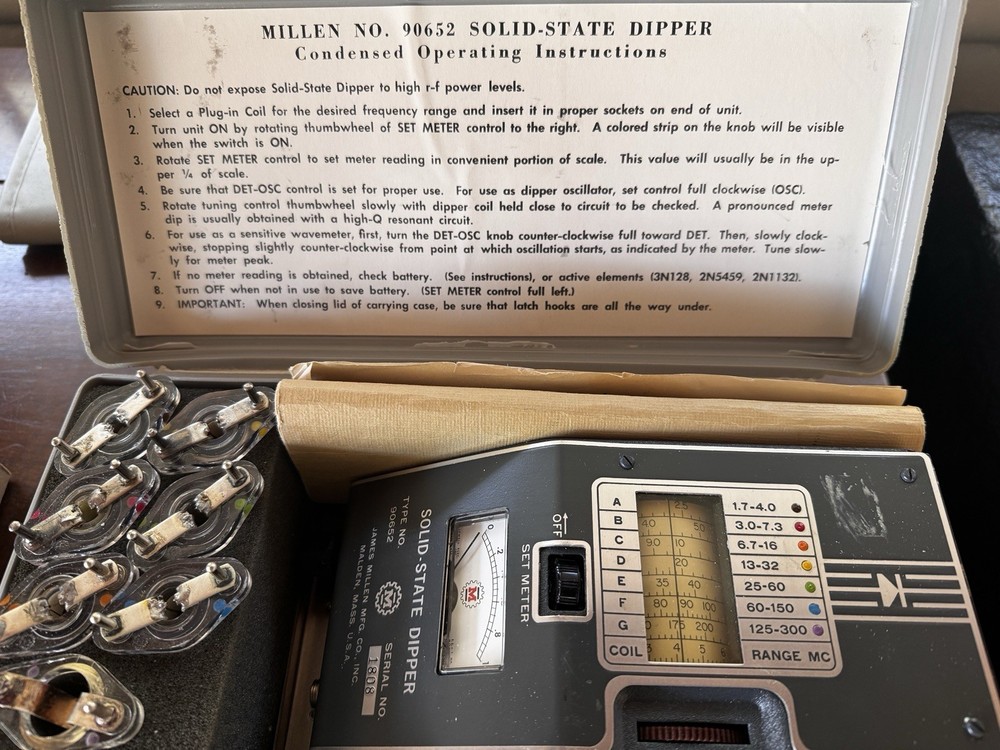 James Millen 90652 Solid State Grid Dipper Cordless Full Set &coils,case,