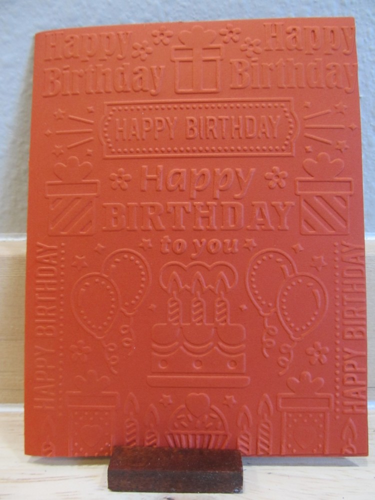 Handmade Embossed Happy Birthday Card