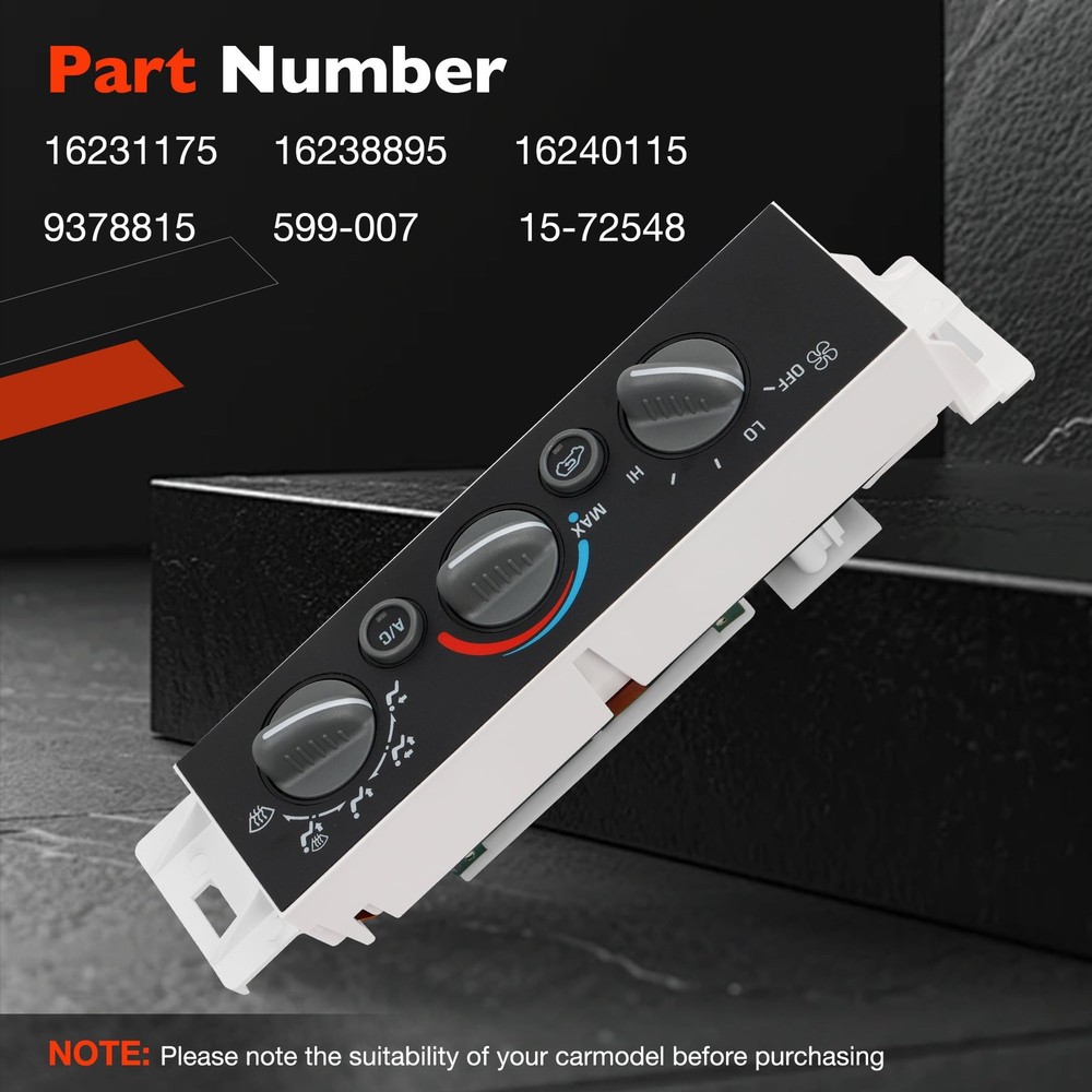 599-007 Climate Control Module A/C Heater Air Conditioning Panel Without...