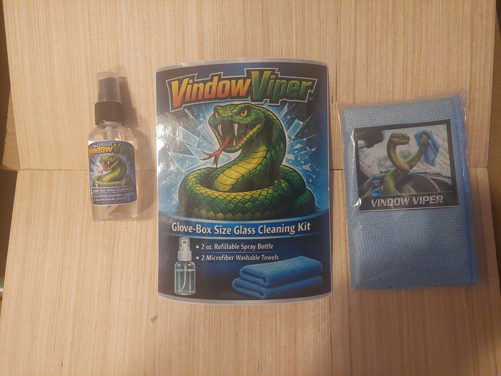 VINDOW VIPER  WINDOW & WINDSHIELD  GLASS GLOVEBOX CLEANING KIT