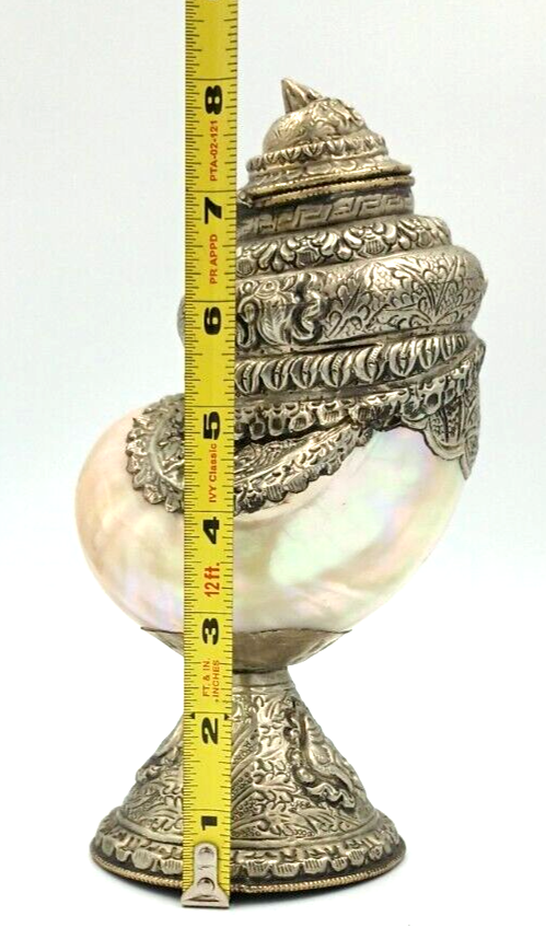 Antique Anglo Indian Silver Nautilus SIGNED Shell Cup