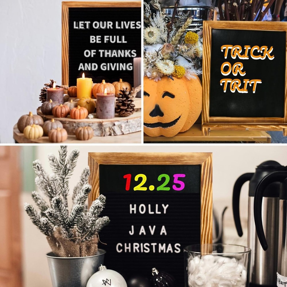 Portable Chalkboard Sign, Foldable Stand, Rustic Brown