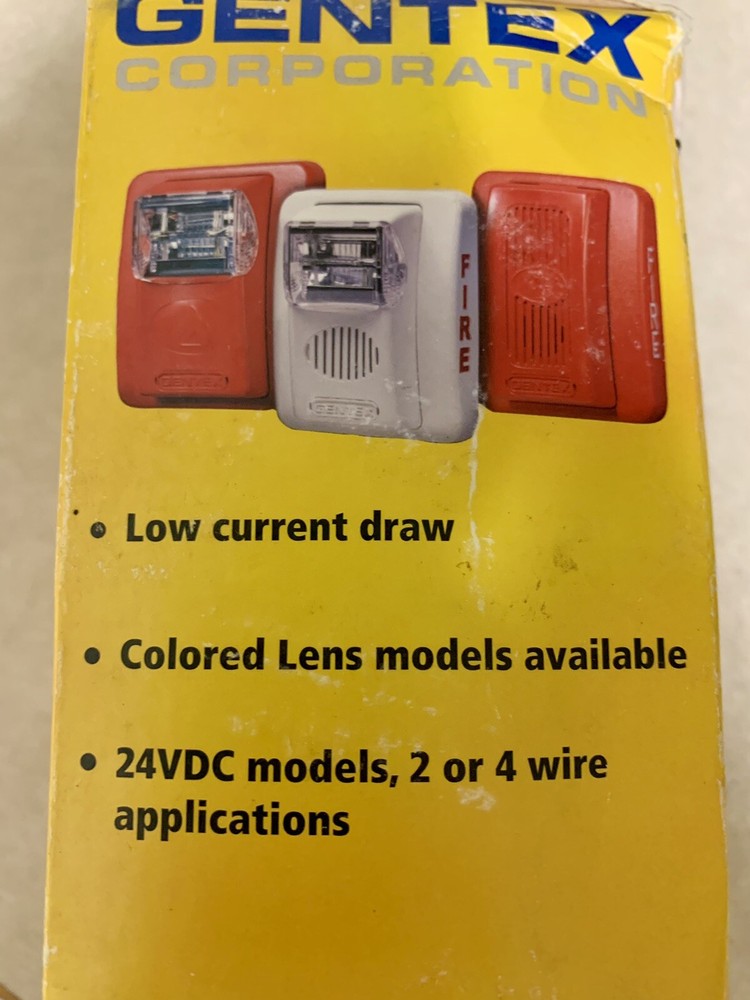 Gentex GES3-24WR Wall Mount Selectable Evacuation Strobe - Black/Red