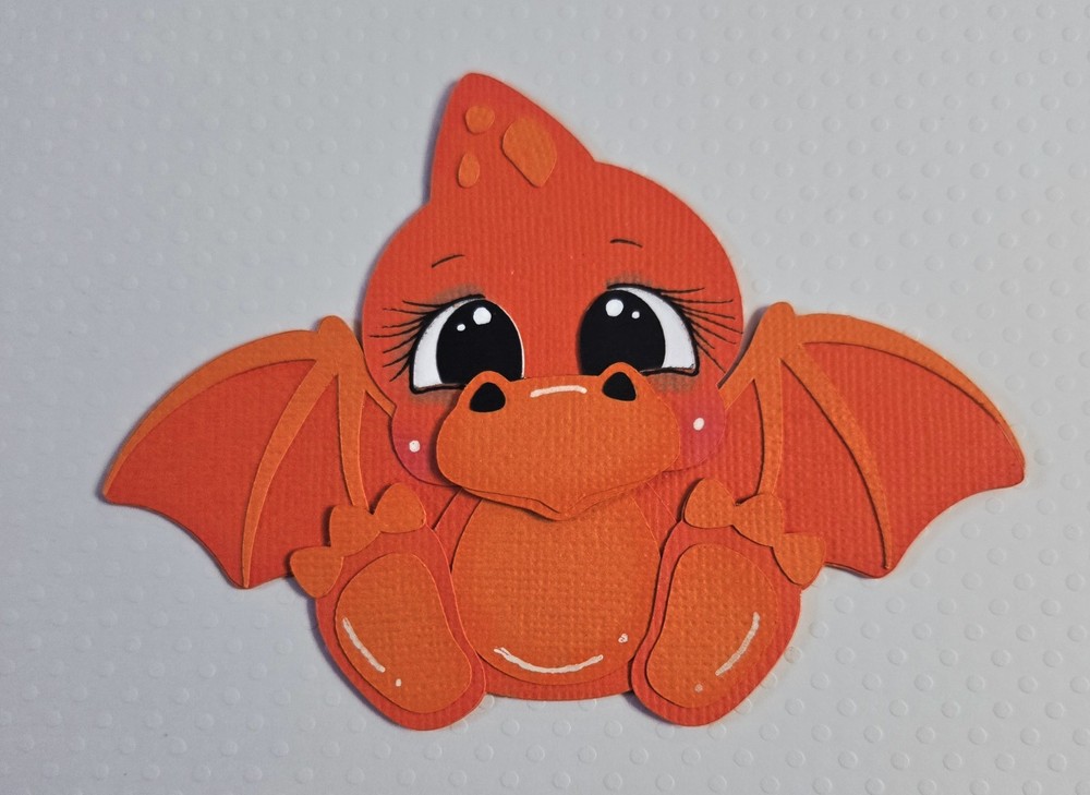 Orange Pterodactyl. Scrapbook, Card making Paper Piecing