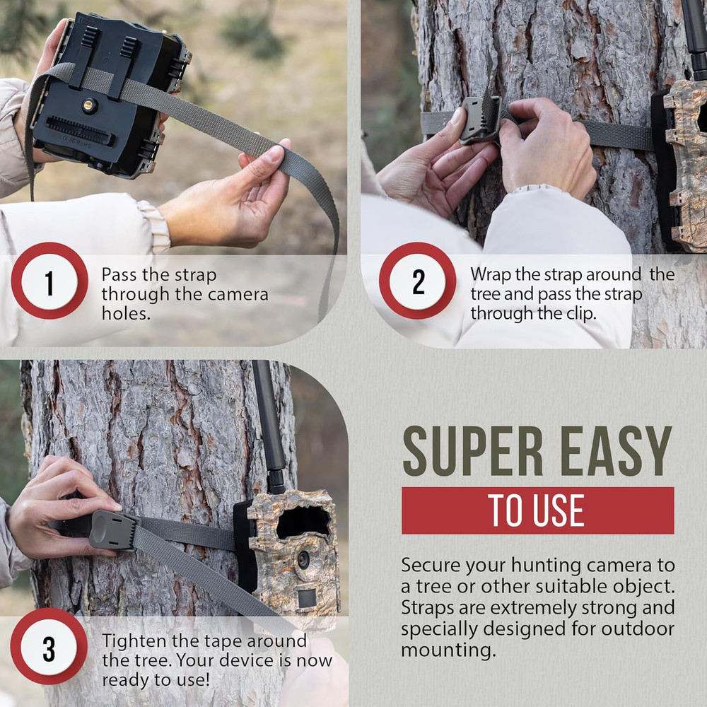 Quick Camera Holder EasyStrap-3, Premium 3 Pack Trail Camera Straps,Game Camera