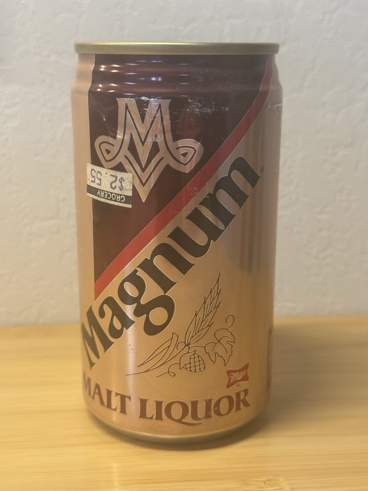 Magnum Malt Liquor - Empty Beer Can - Bottom Opened