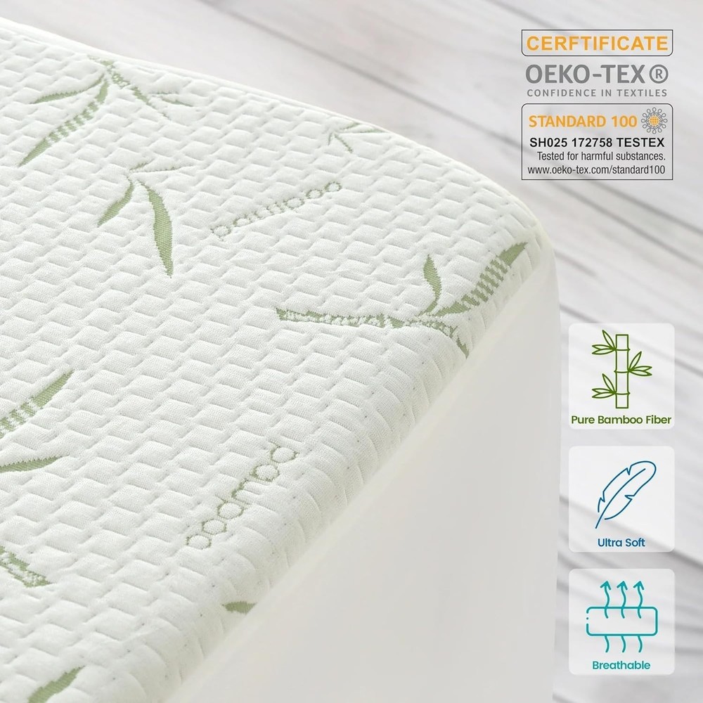 Bamboo Mattress Protector Waterproof Cooling Quiet Cover Quilted Fitted Deep Fit