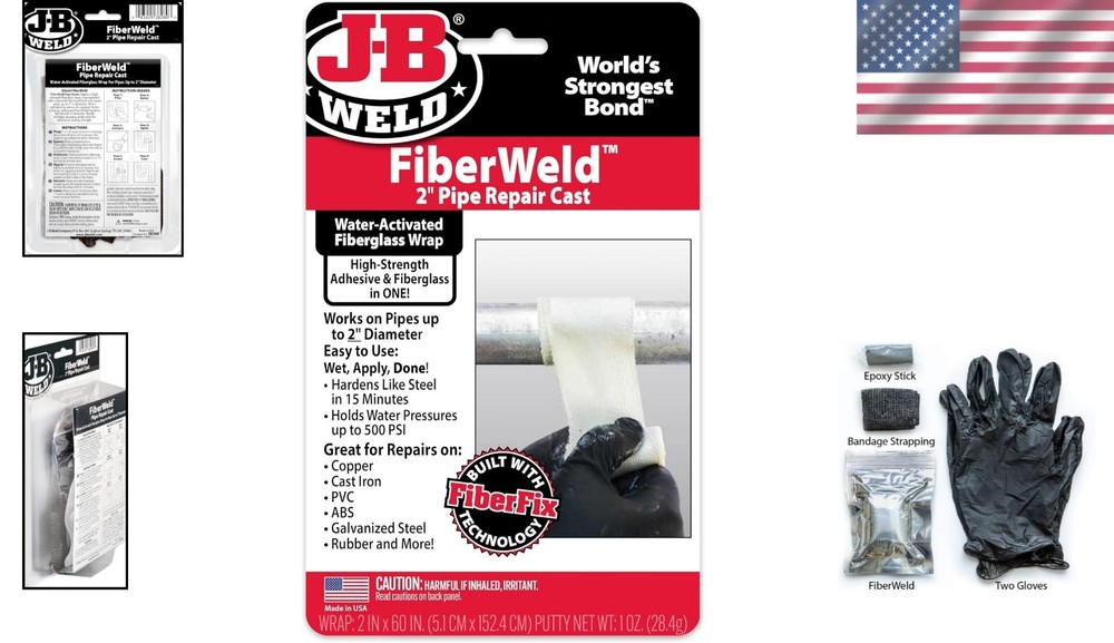 One-Time Use Pipe Repair Wrap 2” x 60” - Strong Adhesive for Multiple Materials