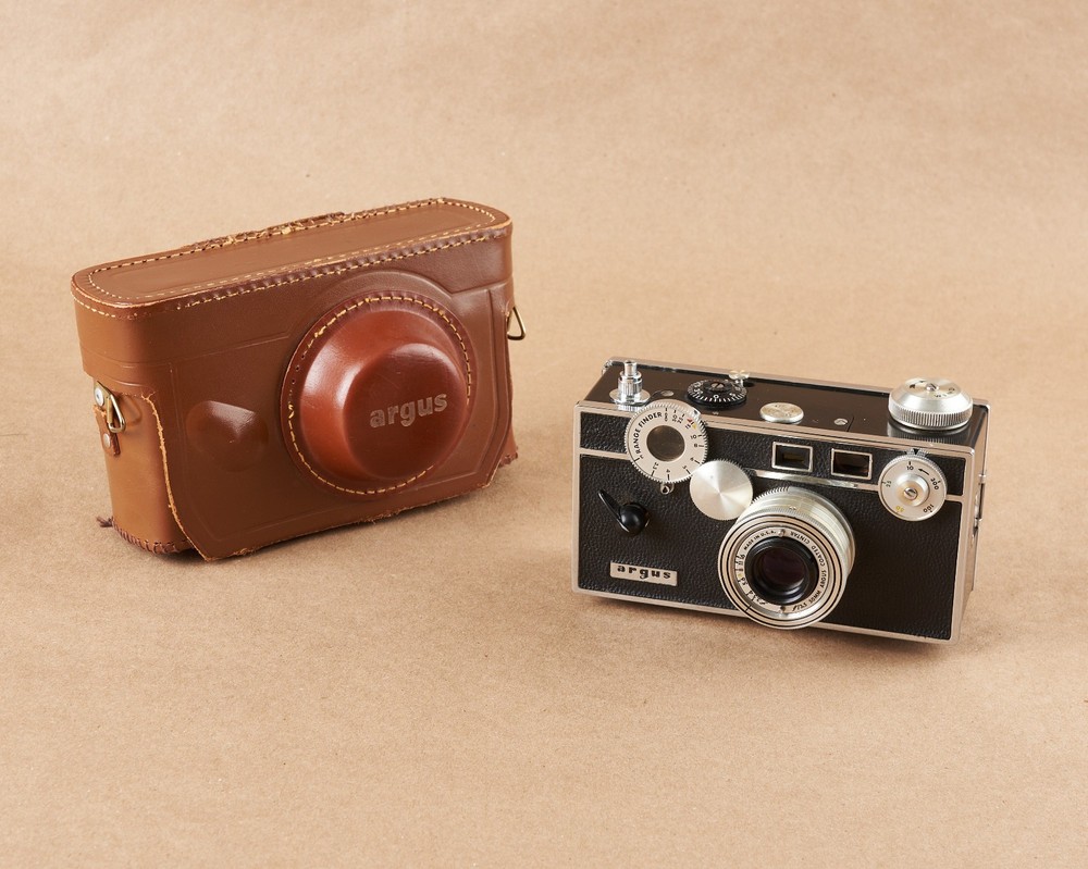 Argus C3 camera-working w/leather case, excellent condition, for use or display