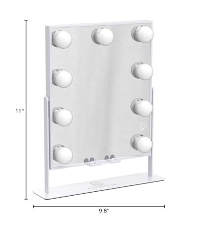 White Hollywood Vanity Mirror with Lights 9 Dimmable Bulbs A-white-bluetooth