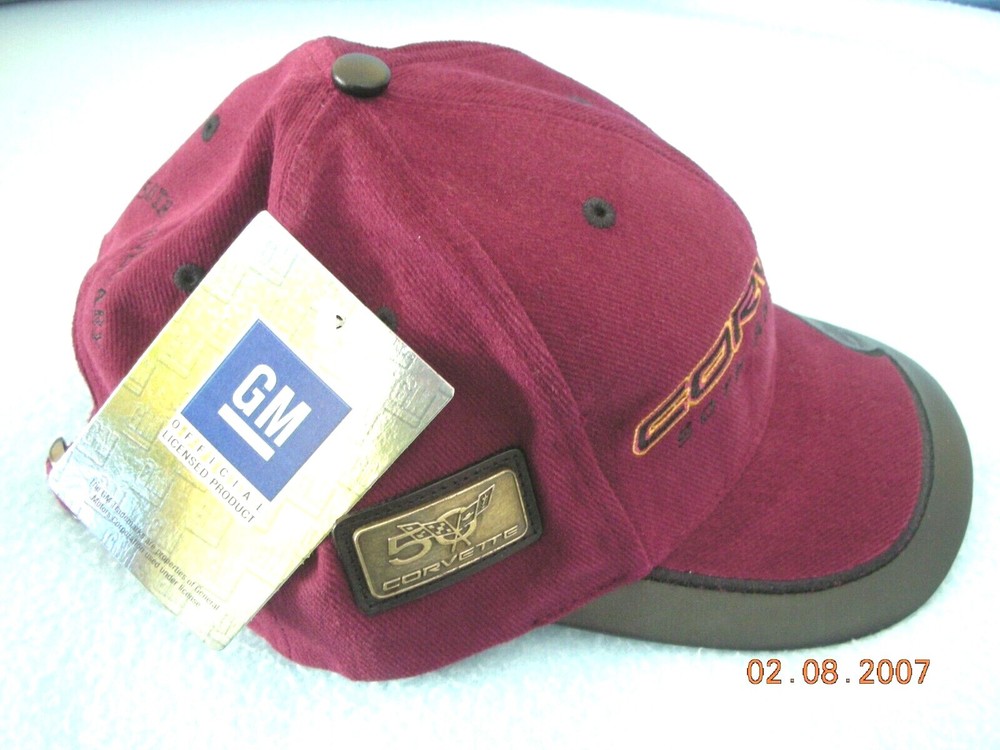 Corvette 50th Anniversary Limited Edition Cap Hat - 2003 Version Maroon #1641!