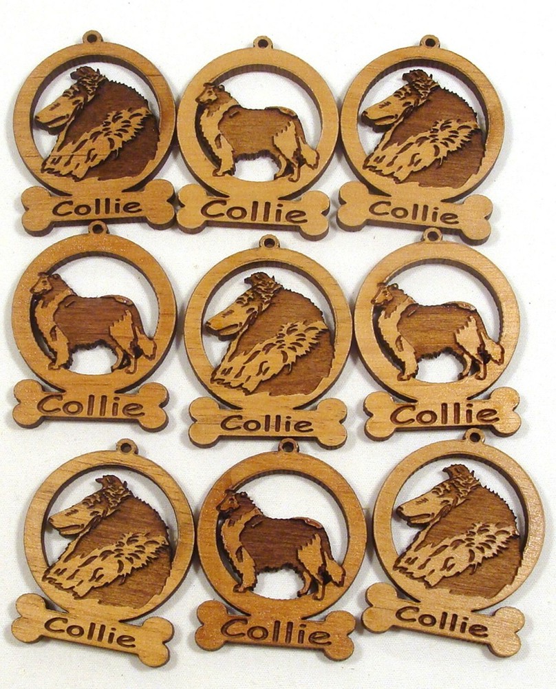 Collie Mini Ornaments  Box of 9