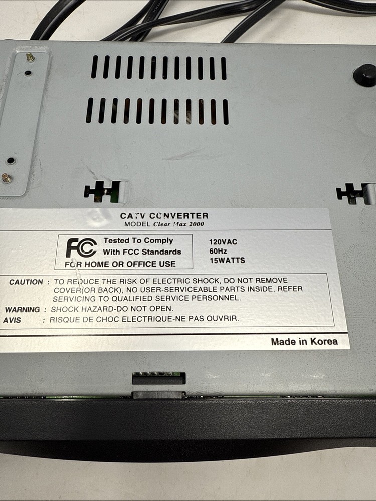 Vintage CATV Cable Converter Box Clear Max 2000 With Remote Tested Working!