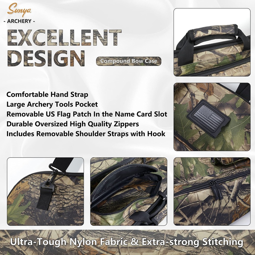 SUNYA Compound Bow Case with Molle System - Neoprene Bow String Protection P...