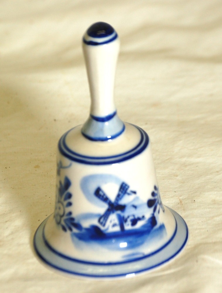 Delft Blue & White Bell Windmill Decorative
