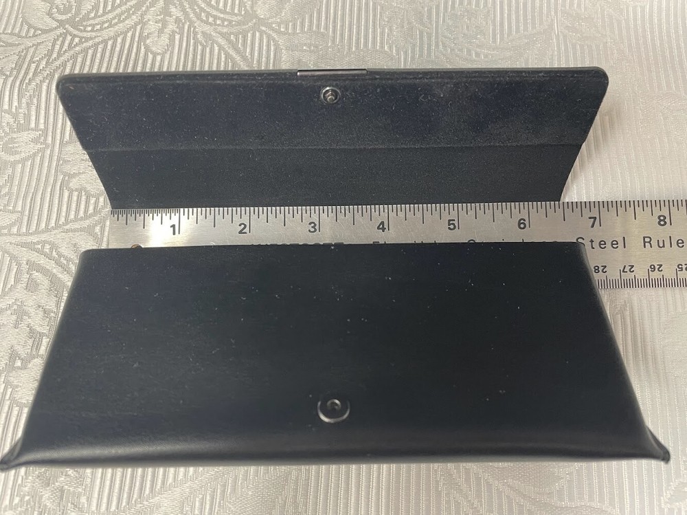 HUGO BOSS Soft Eyeglass Sunglass Case Silver Logo Snap Closure Lined Black
