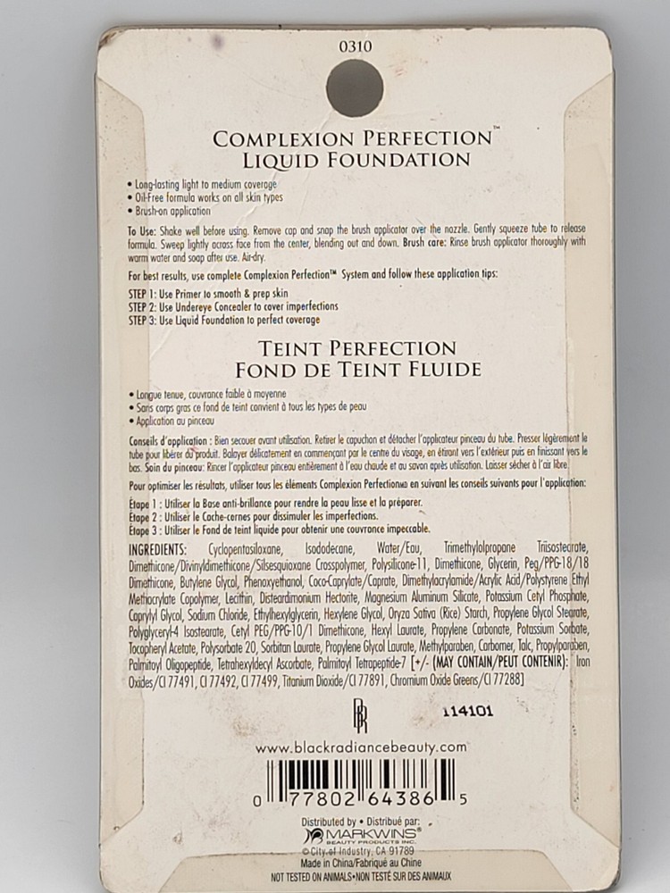 Black Radiance Complexion Perfection Liquid foundation. #CA8435