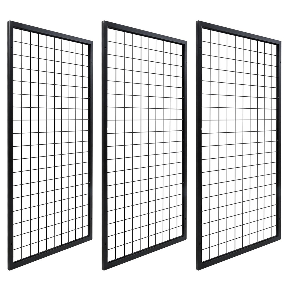 3 Packs Grid Wall Panels, Metal Black Wire Grid Panel, Gridwall Display Rack,...