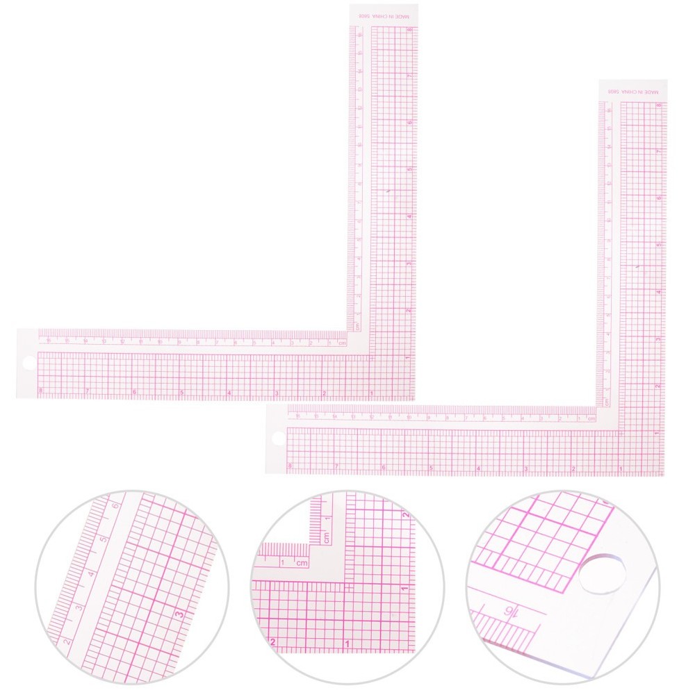 2Pcs Square Curve Ruler Sewing Measure Ruler for Tailor and Quilting Projects
