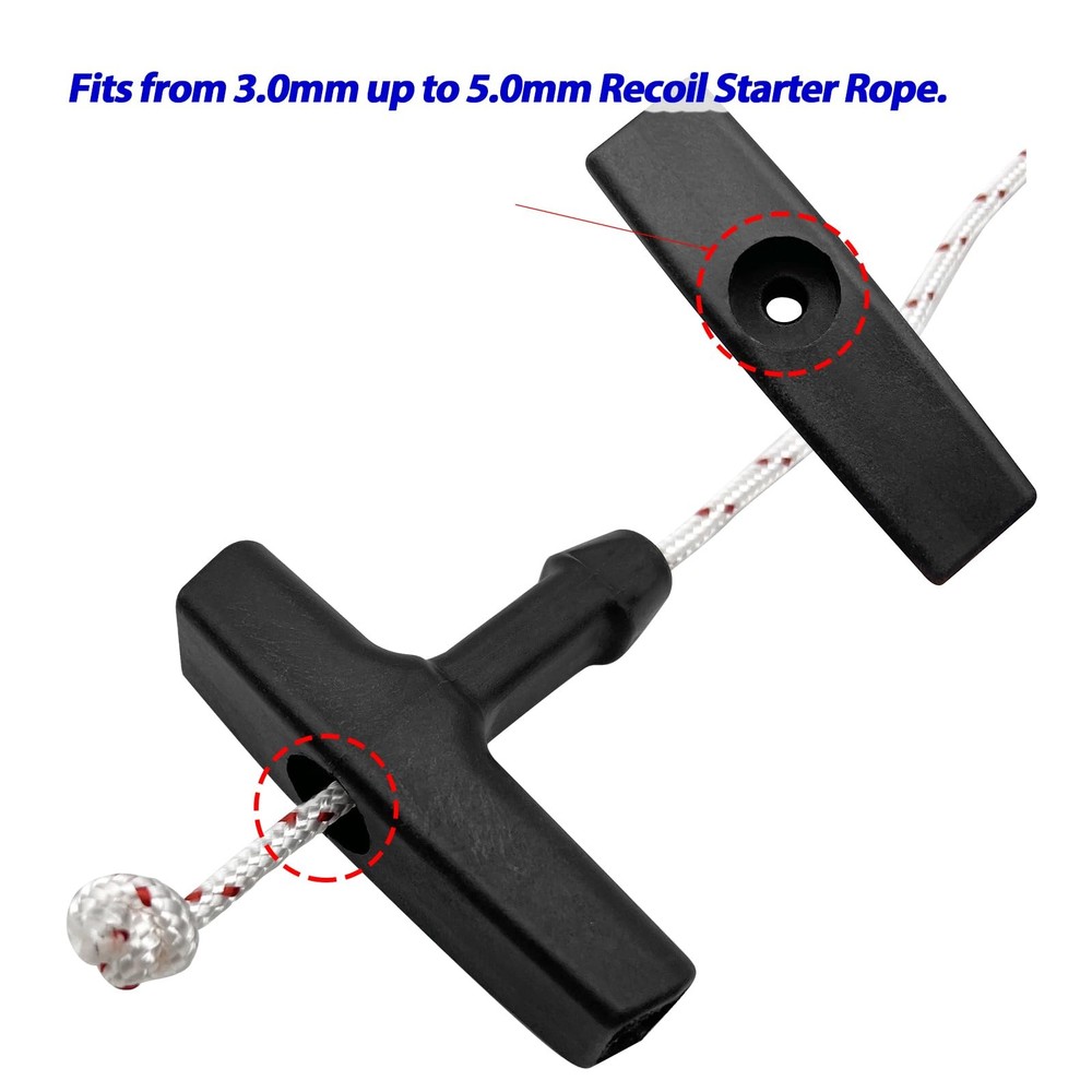 RayTour Replacement Recoil Starter Pull Handle fits for 3 Handles, black