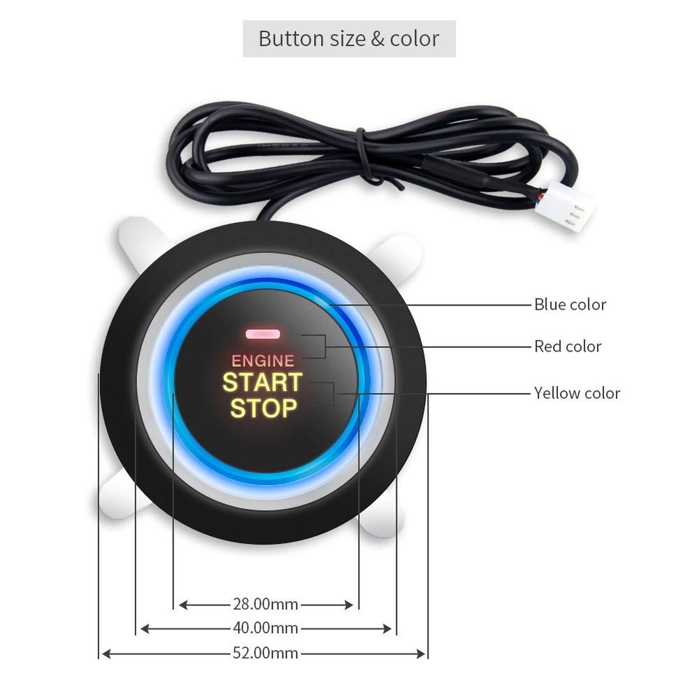 EC004 Smart RFID Push Engine Start Button kit & Keyless Go System Upgrade Key...