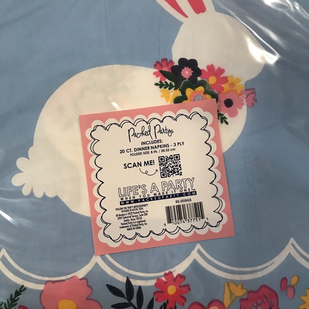 Packed Party Easter Bunny Dinner Plates and Dinner Napkins