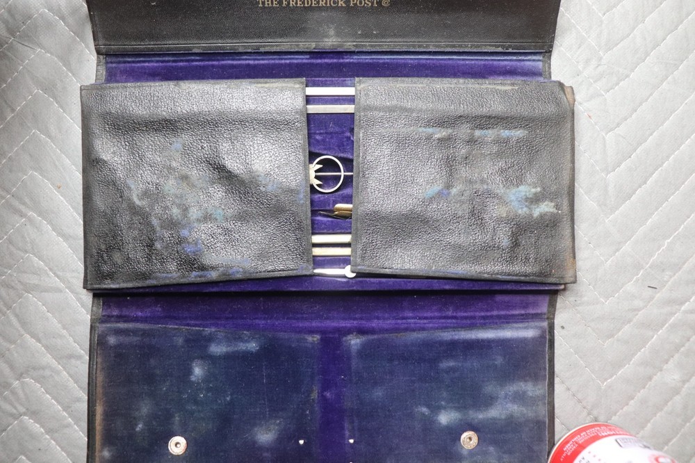 Vintage Frederick Post Drafting Compass Set Complete Engineer Tools w/ Case