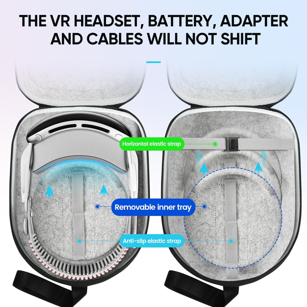 Carrying Case Compatible with Oculus Meta Quest 3S/Quest 3/Quest 2, Apple Vision