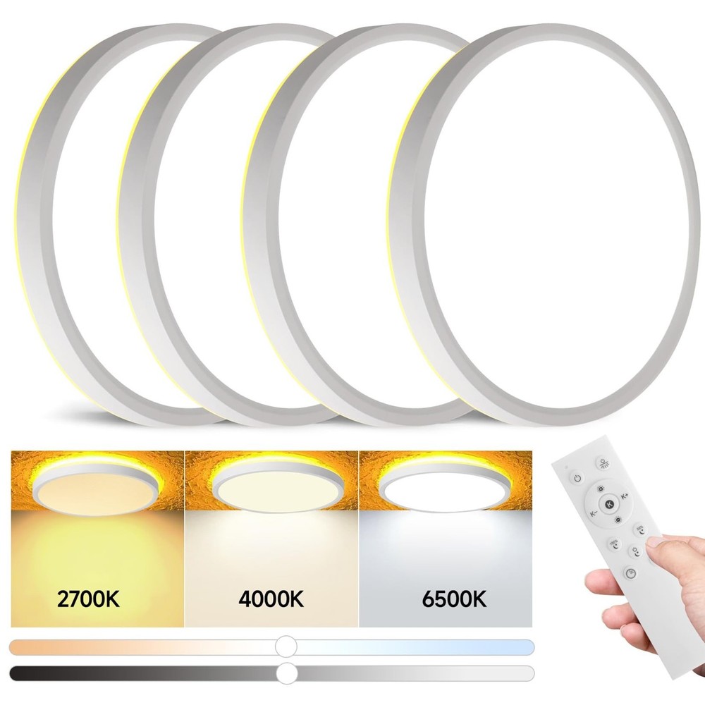 Mille Lucciole 4 Pack LED Flush Mount Ceiling Light Fixture with Night Light,...