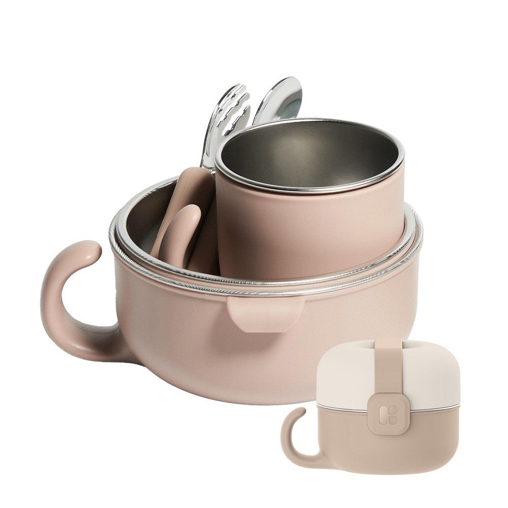 Stainless Steel Dinnerware Set | 2 Bowls, Cup, Fork&Spoon, Lid | Perfect for ...