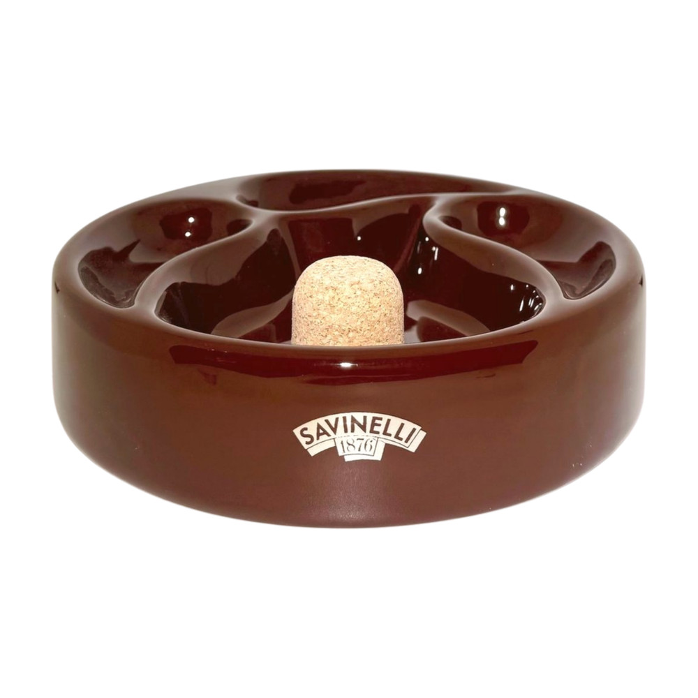 Savinelli Ceramic Ashtray Pipe Knocker 3 Pipe - Brown