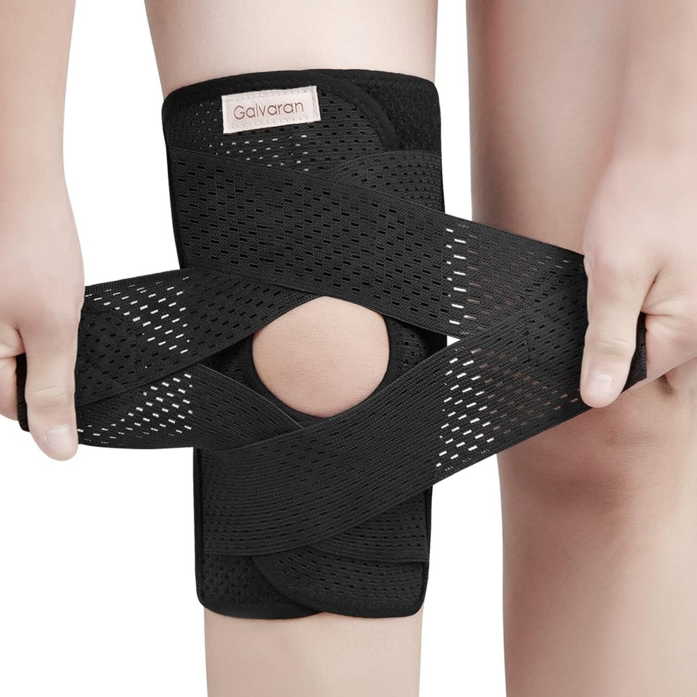 Knee Brace with Side Stabilizers Black Size Large