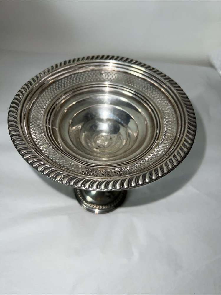 Empire Sterling Silver Weighted, Slotted, Godroon Bordered Compote