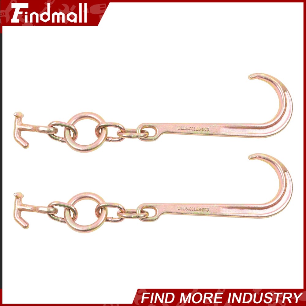 Findmall 2 Pack 15" J Hooks with TJ Hook G70 5400Lbs WLL Roll Back Clevis