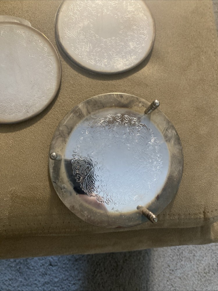Silverplated Embossed Coasters