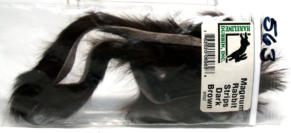Hareline Magnum Rabbit Strips 3 Strips Dark Brown #563