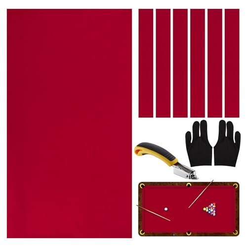 8ft Pool Table Felt Replacement Kit - Pre-Cut Billiard Cloth, Gloves & Tools