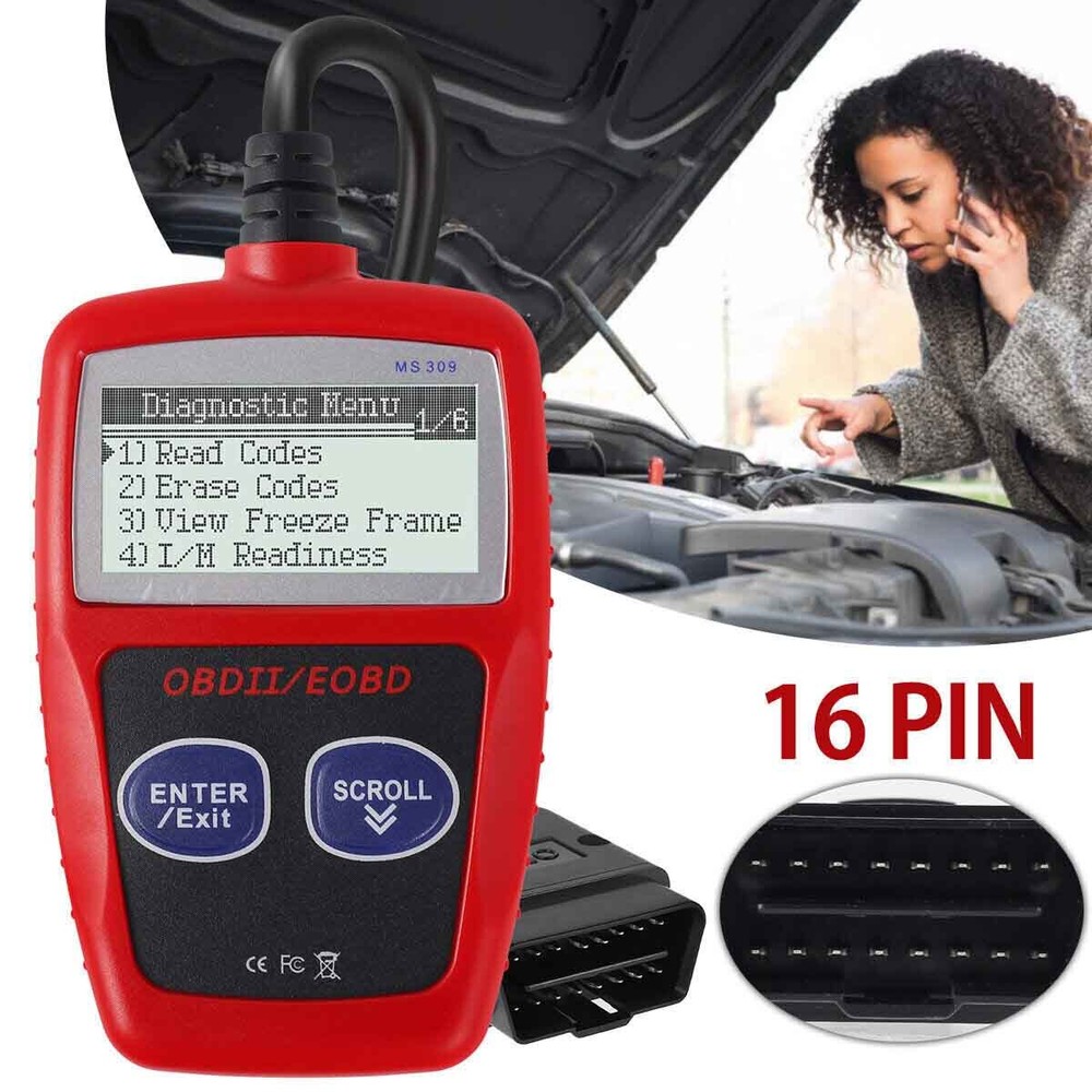 OBD2 Scanner MS309 Code Reader Check Engine Light and Emission Monitoring Status
