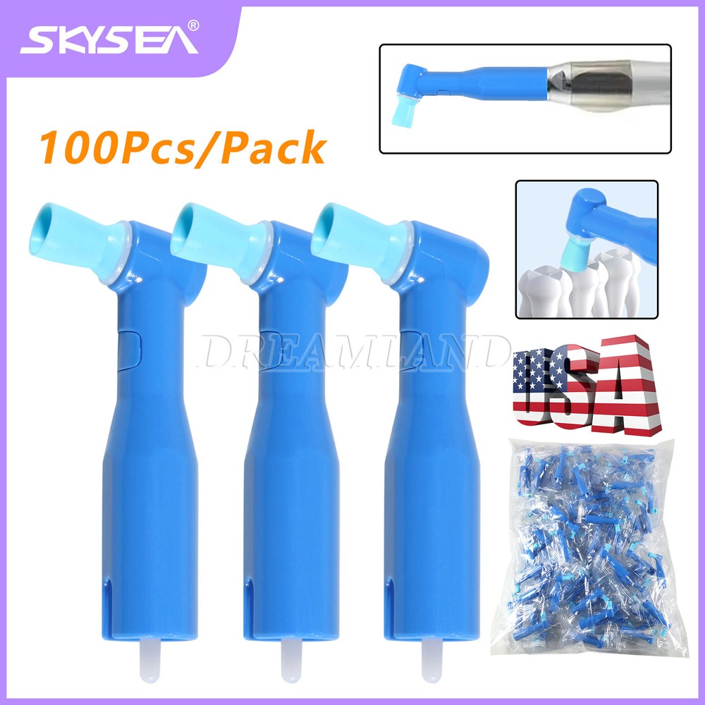 Dental Disposable Blue Body Prophy Angles Short Blue Cup Regular 105° 100's