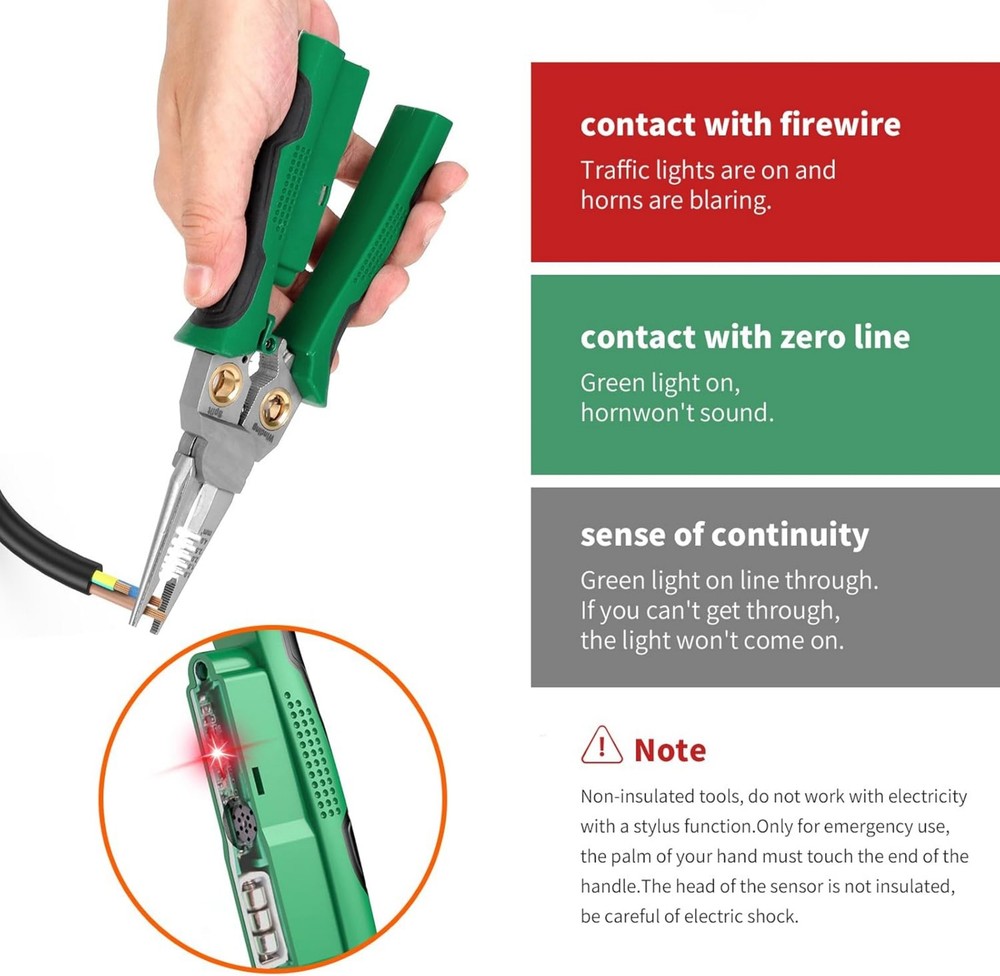 8 in 1 Stripper Wire Twister Cutting Wires Pulling Cable Scissors Voltage Test